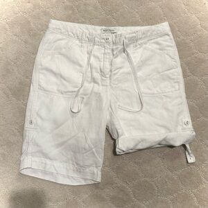 White House Black Market Adjustable Linen Bermuda Shorts - Size 4